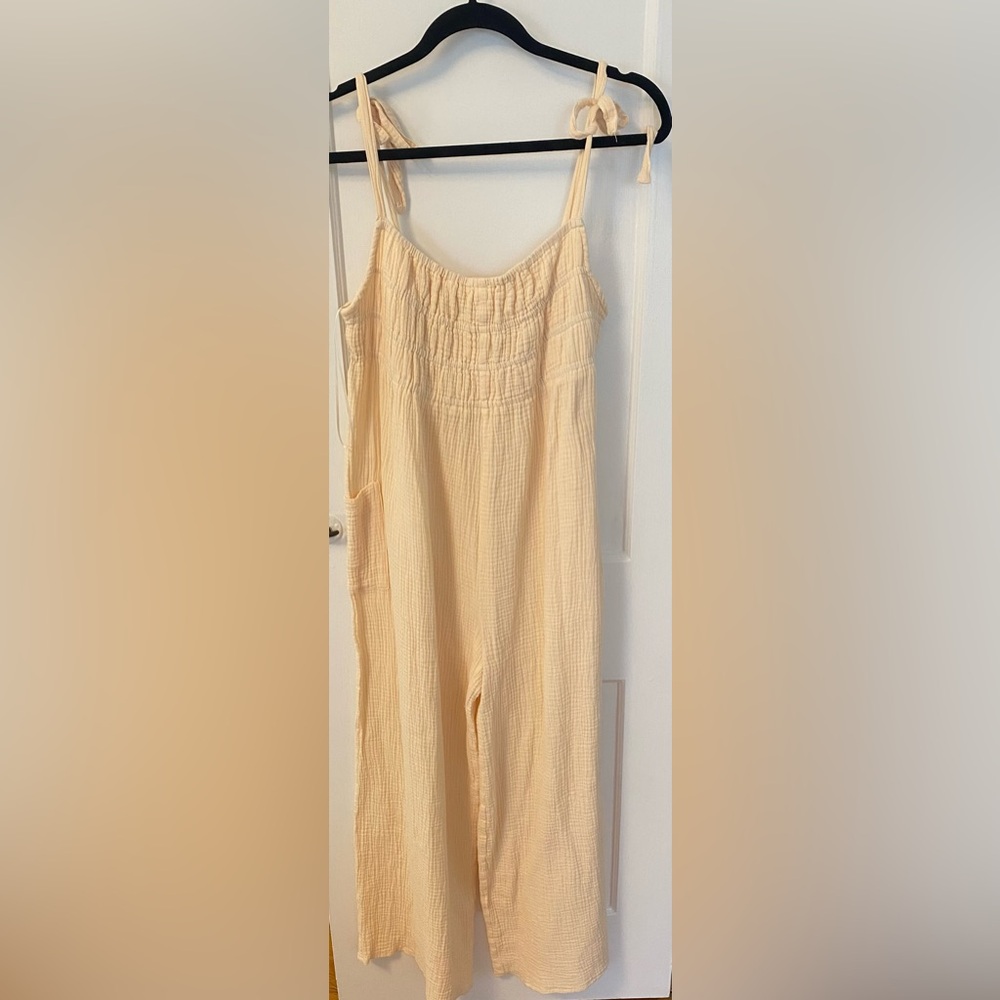 Easy breezy peach gauze jumpsuit